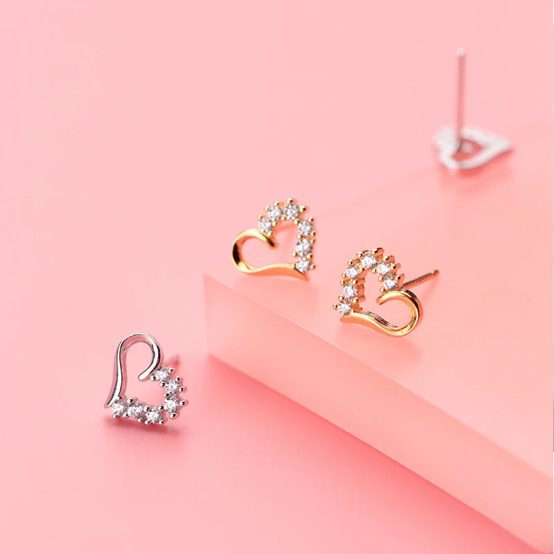 Modian luksusowe ślub zaręczyny stadniny kolczyki dla kobiet srebro 925 Radiant cyrkon serce szlachetny Ear Pin Fine Jewelry prezent — zdjęcie 3