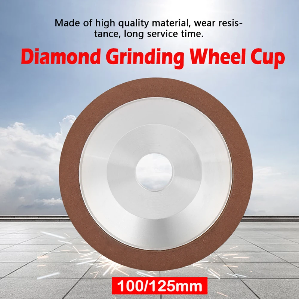 100/125mm 180# Diamond Grinding Wheel Cup For Grinding Carbide Metal Tungsten Steel Woodworking Polishing Tools