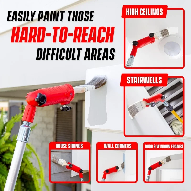 Multi-Angle Paint Brush Extender Clamp,Paintbrush Extension Pole Attachments,High Ceiling,Walls,Moldings,Corner,Edger Paint Tool view 2