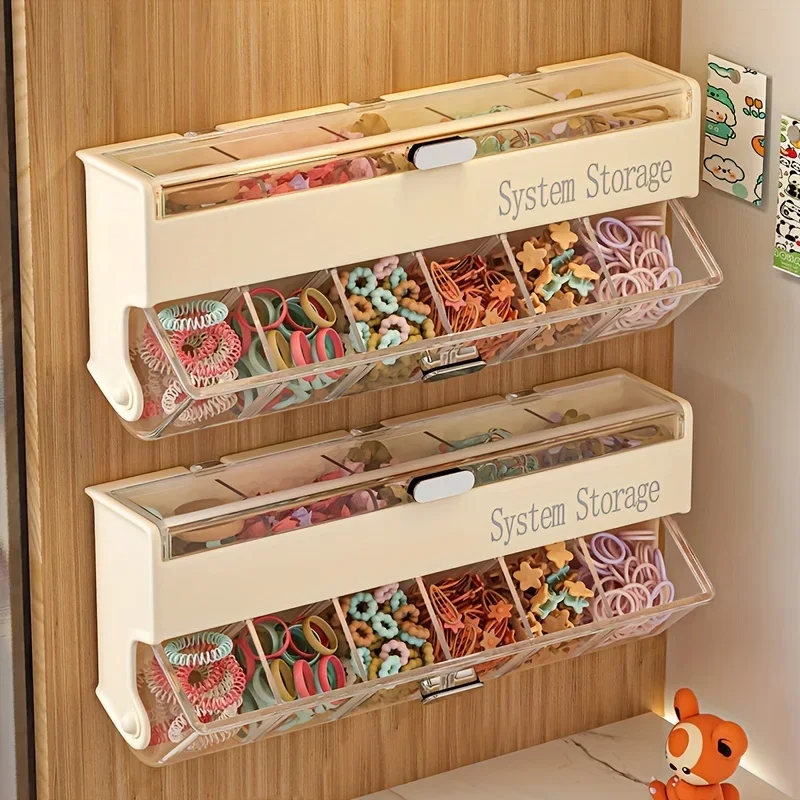 Cute Double-Layer Hair Accessory Storage Box, Multifunctional Girls Jewelry Organizer for Hair Clips, Hair Ties Collection