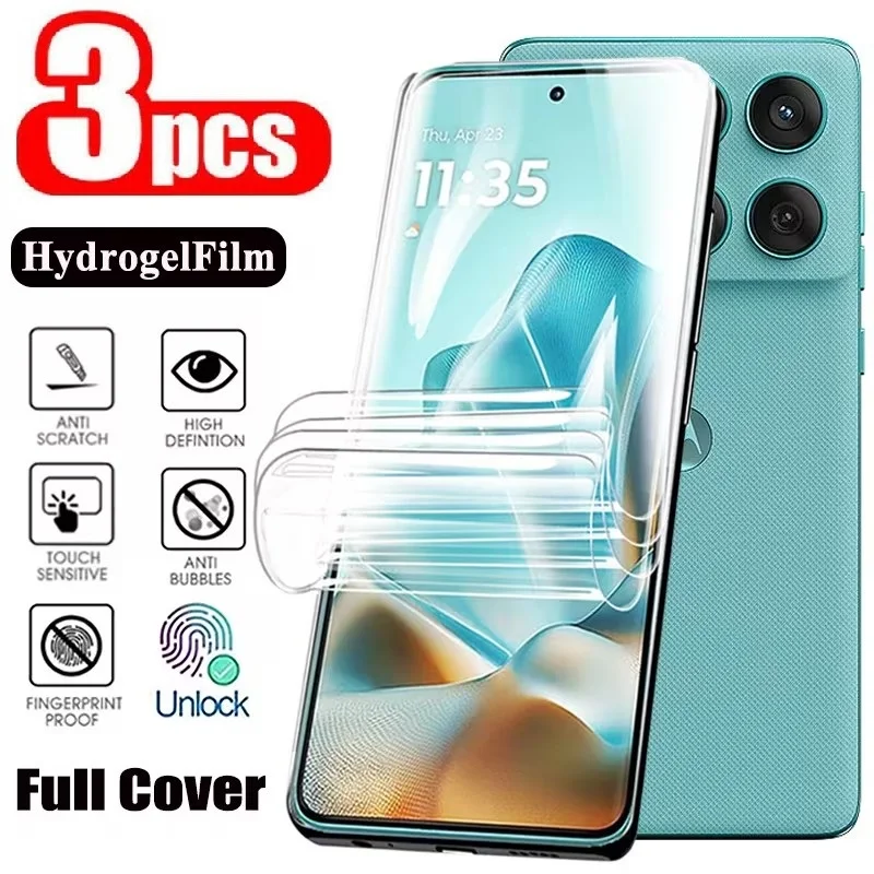 3Pcs Hydrogel Film For Motorola Edge 60 5G Screen Protector 