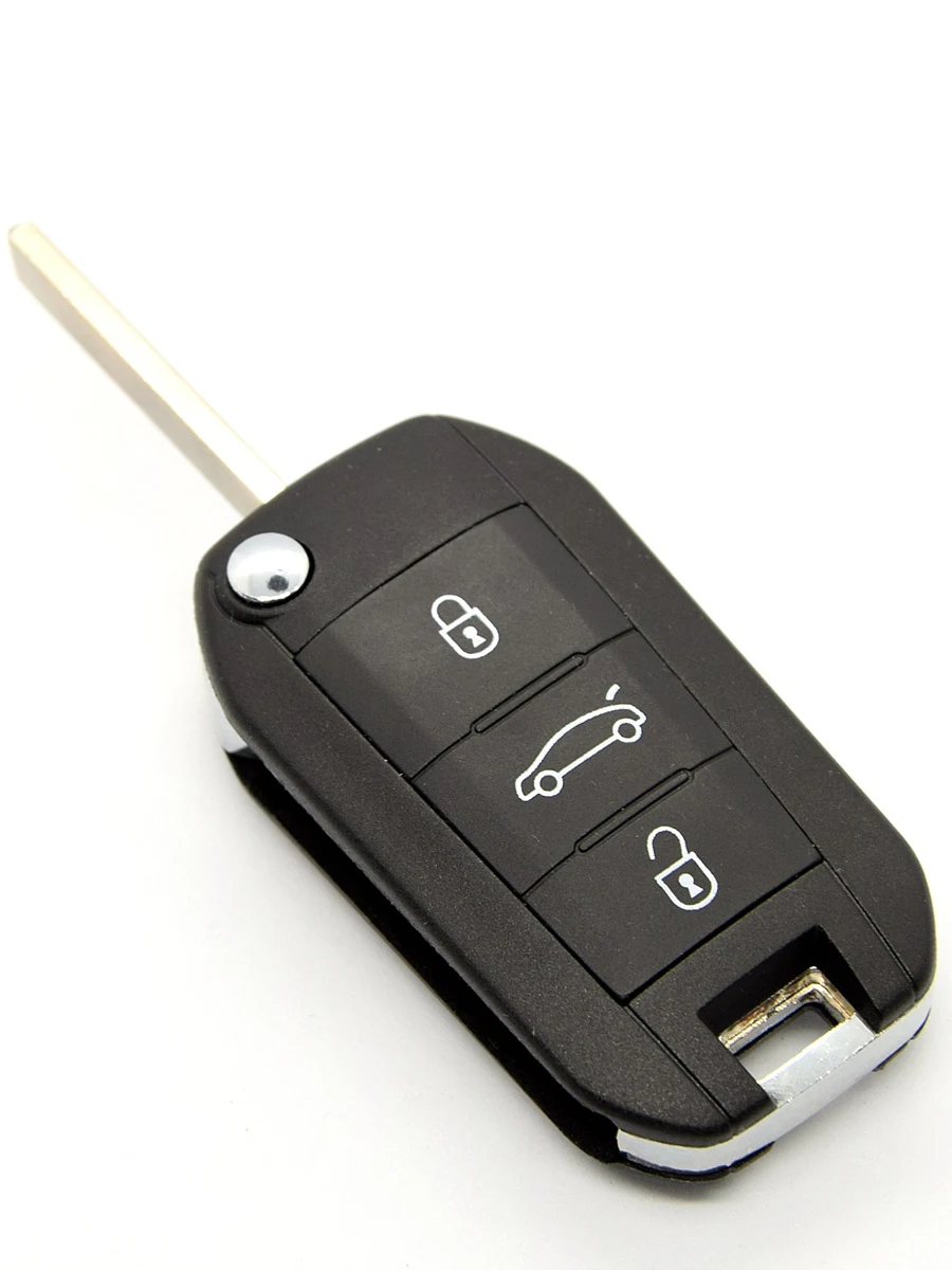 Okey remoto escudo da chave do carro caso de substituição para peugeot 508 208 2008 308 3008 5008 citroen c3 c4 c4l 3 botão hu83/va2 lâmina