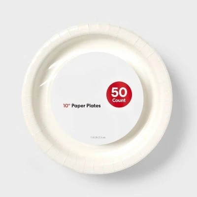 White Disposable Paper Plates 10