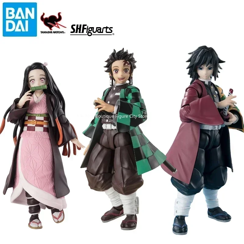 

Brand New Spot Genuine Bandai SHF Demon Slayer Series Kamado Tanjiro Kamado Nezuko Tomioka Giyu Movable Doll Hand Model Gift