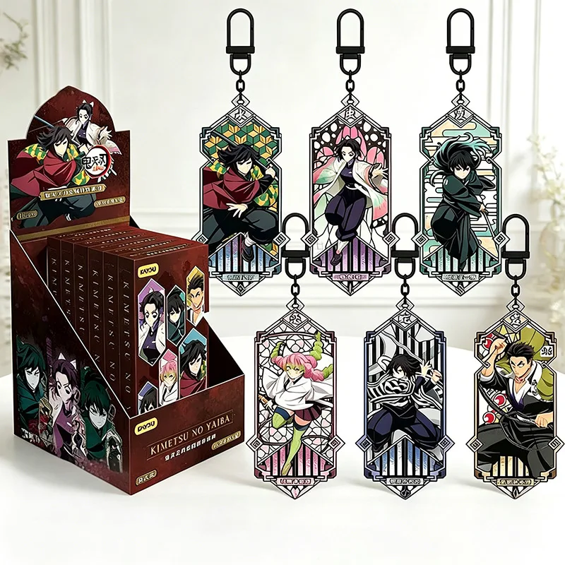Genuine KAYOU Demon Slayer Kimetsu No Yaiba Vol.1 Metal Blind Box Key Chain Hanging Ornament Collectible Gift for Anime Fans