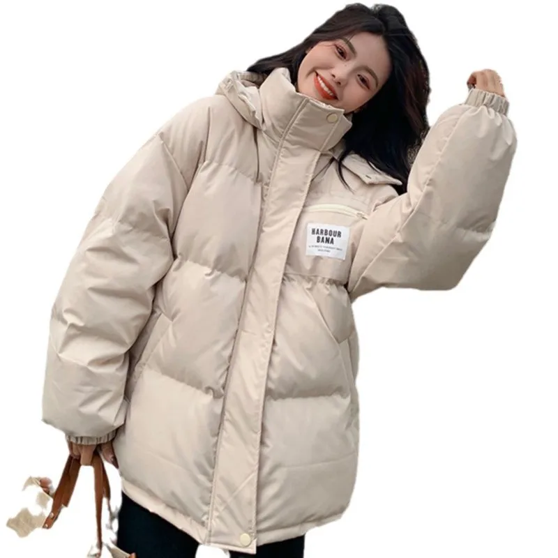 

Корейские женские пуховики-парки из технологичной ткани рипстоп нейлон, спортивного кроя, нейтральные, устойчивые к загрязнениям, с утягивающим шнурком, для активного образа жизни