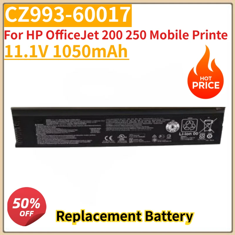 بطارية جديدة عالية الجودة CZ993-60017 11.1 فولت 1050 مللي أمبير في الساعة لطابعة HP OfficeJet 200 250 المحمول