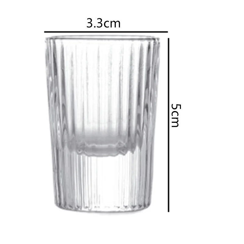 6pcs Set 20ml Striped Foreign Wine Glass Small Capacity Liquor Glass Transparent Brandy Vodka Cups Party Bar Specific Wine Glass