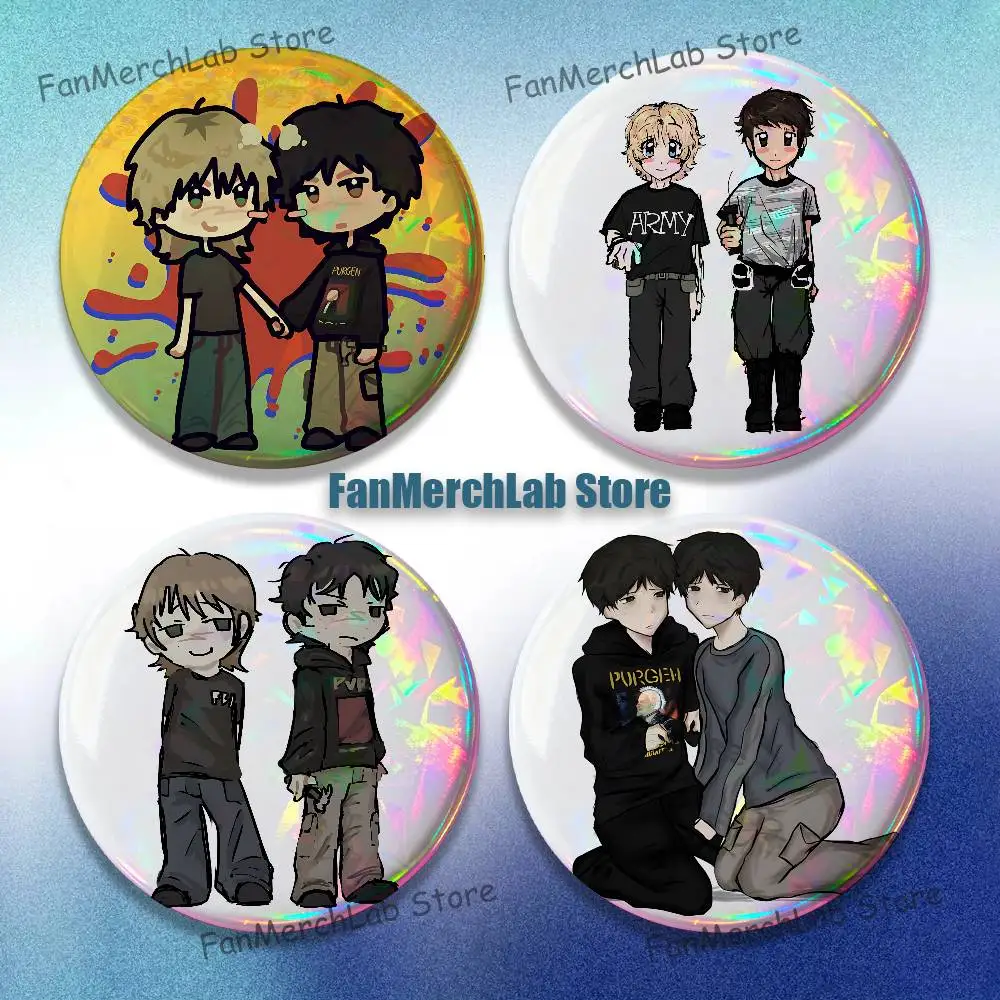 

A-Artyom and N-Nikita FanartS Badges Button Round Creative Pin Brooch Badge Bag Decor Fans Collect Friends Gifts