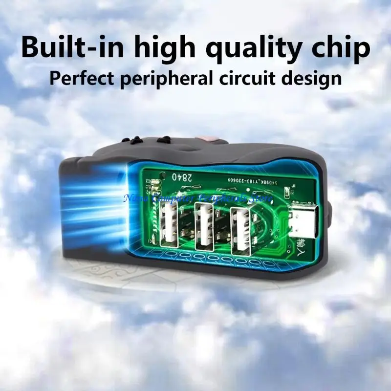 F68C USB Hub with 3 Port in Cartoon Animal Fun and Practical USB Dock for Students and Professionals
