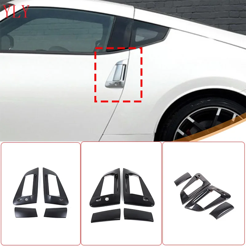 

For Nissan 370Z Z34 2009-2020 ABS black Car styling car door exterior handle frame cover sticker car exterior accessories 4Pcs