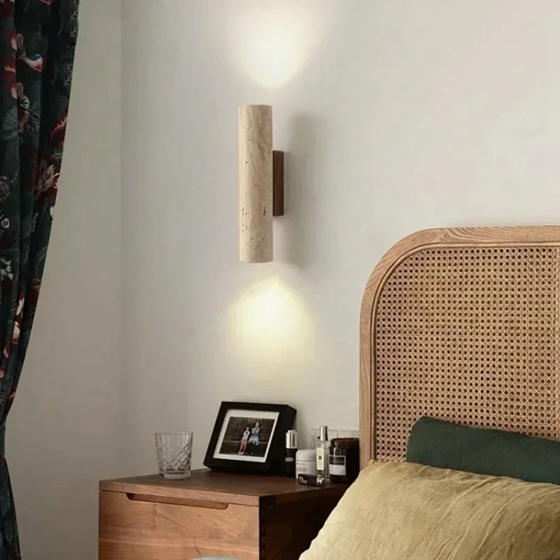 High Quality Wall Lamp Travertine Stone Sconce Light with E27 Bulb for Bedroom Living Room Hallway Wall Light-A10G view 6