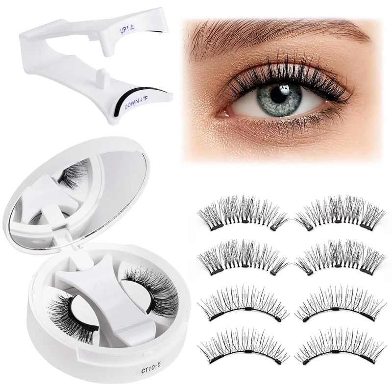 Magnetisches, einteiliges, integriertes Etui im Fox-Stil, nicht klebende, magnetische, selbstklebende Wimpern, neues Produkt