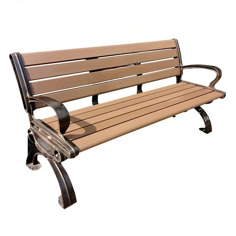 

Park chair, outdoor, bench, moisture proof wood, cast aluminum, alloy chair, casual backrest