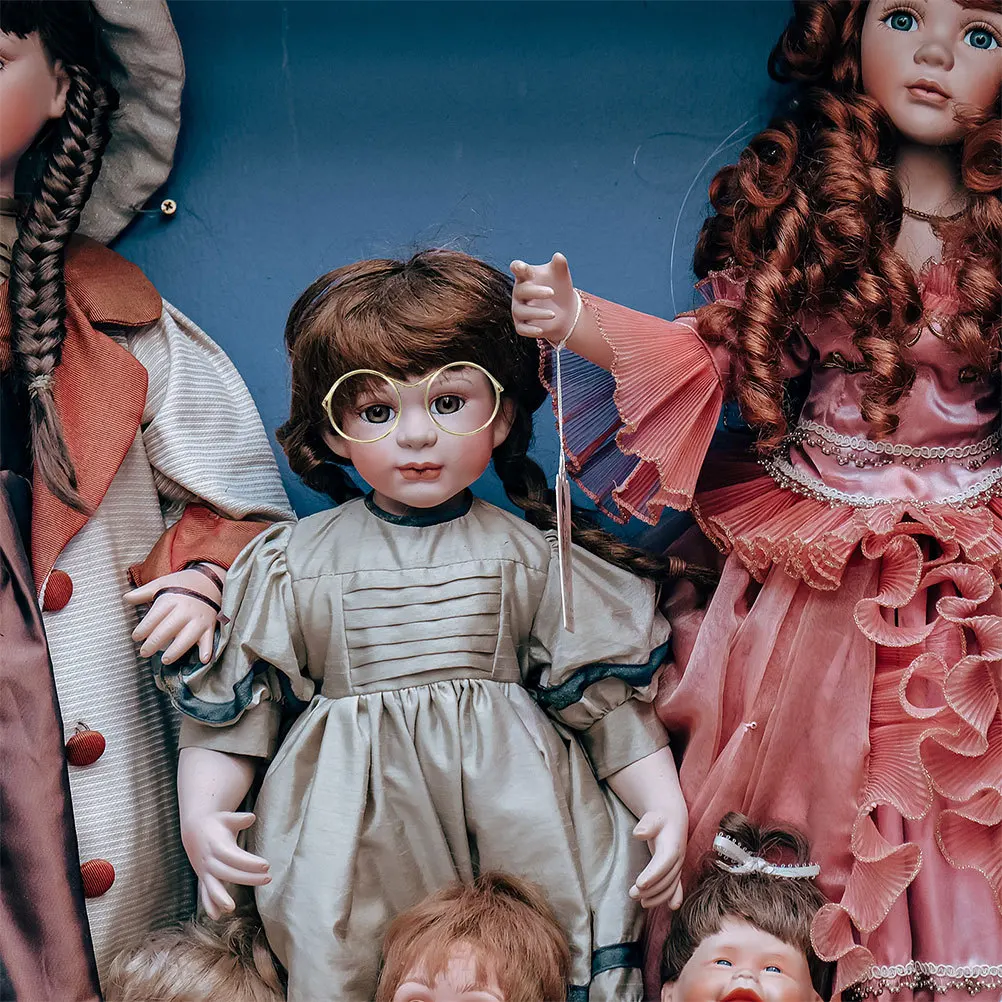 Mini lunettes à jante en fil métallique sans cadre, 20 pièces, accessoires de déguisement de 18 pouces, lunettes de Costume, petits accessoires pour maison de poupée