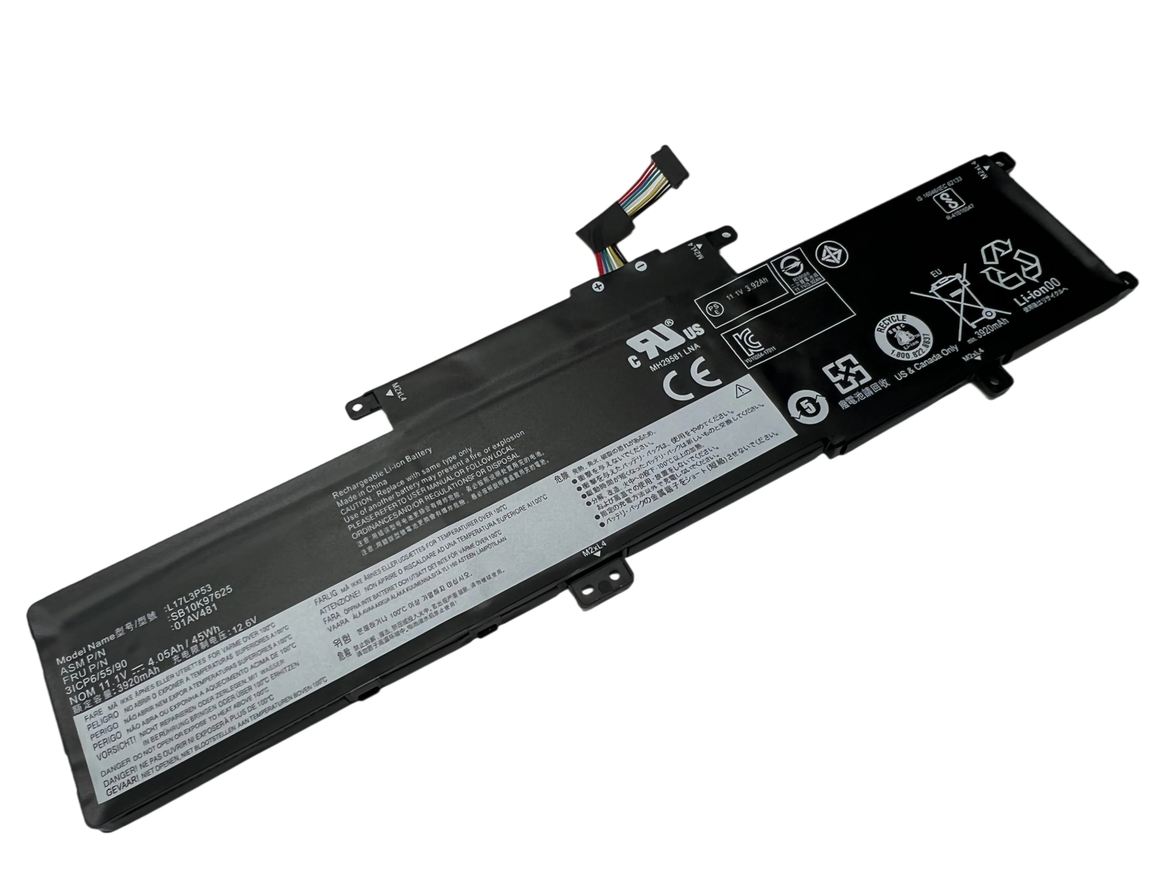 L17L3P53 01AV481 Laptop Battery For Lenovo ThinkPad L380 L390 Yoga L17M3P55 L17C3P53 01AV482 01AV483 SB10K97625/626 SB10K97627