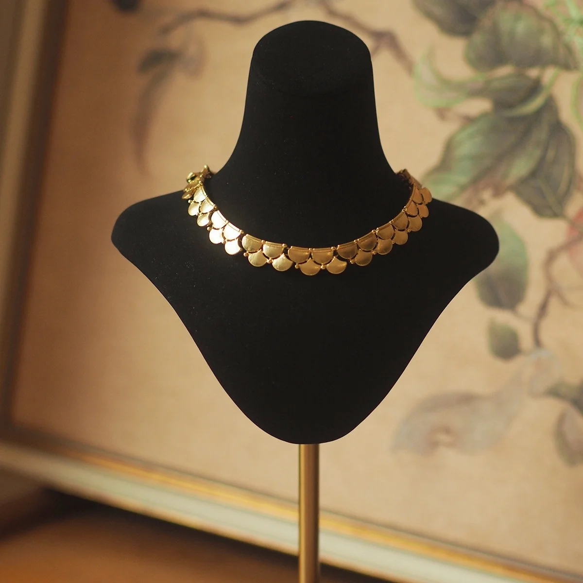 

American Vintage Costume Jewelry Set 18K Gold Filled Ribbon Choker Sunflower Stud Earring Short Neck Chain Fade-resistant Bijoux