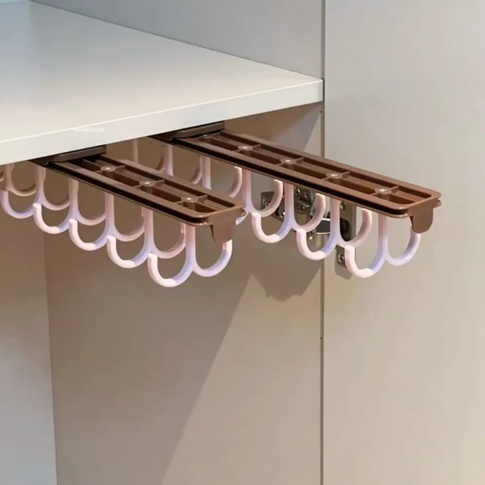 

Plastic Retractable Clothes Drying Rack Pull Out Space Saving Underwear Storage Hanger Wall Mounted Large Capacity