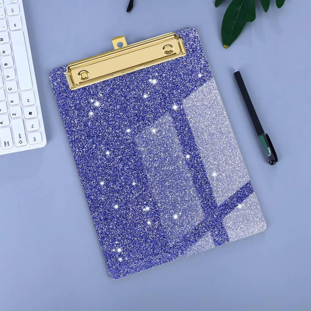 Convenient Clipboard Glitter Bright Color High Strength Clip Office Clipboard  High Toughness Office Clipboard Office Supplies