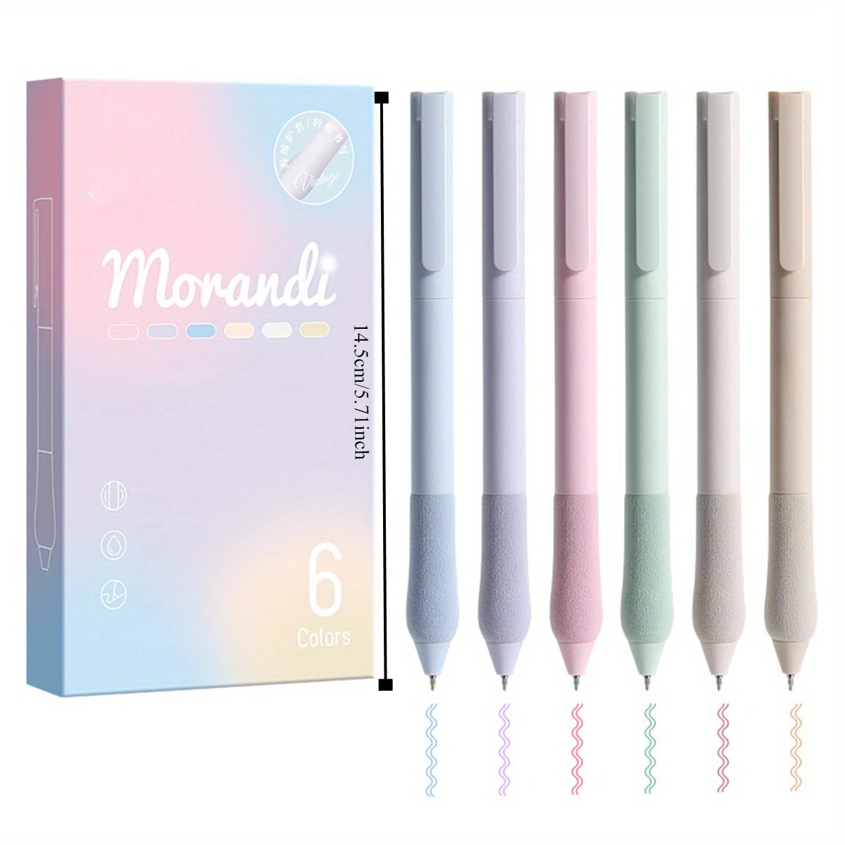 6-Pack Morandi Gel Pens Set, Multicolor Rollerball Pens for Journaling, Note Taking, and Highlighting