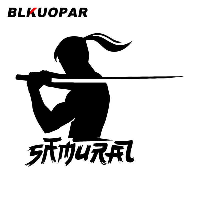 BLKUOPAR Long Haired Ronin Warrior Car Stickers Japanese Samurai Decal Waterproof Die Cut Windows Bumper Car Decoration