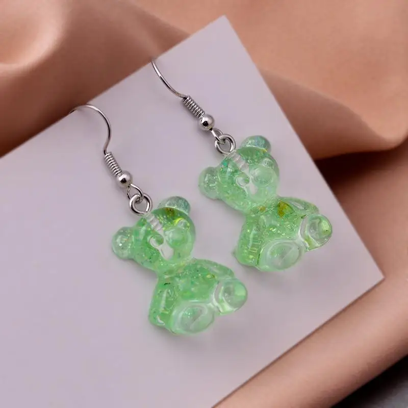 Grüne Farbe Tier Schmetterling Gummibärchen Frosch Ohrringe für Frauen Brincos Getränke Wolke Blume Sommer Hochzeit Schmuck Geschenke – Detail 14