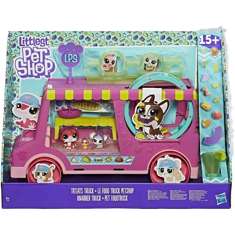 

Hasbro Littlest Pet Shop Cat Dog Animal Hamburg Truck Model Toys LPS Cute Pet Doll Children Play House Toys Decoration Kids Gift