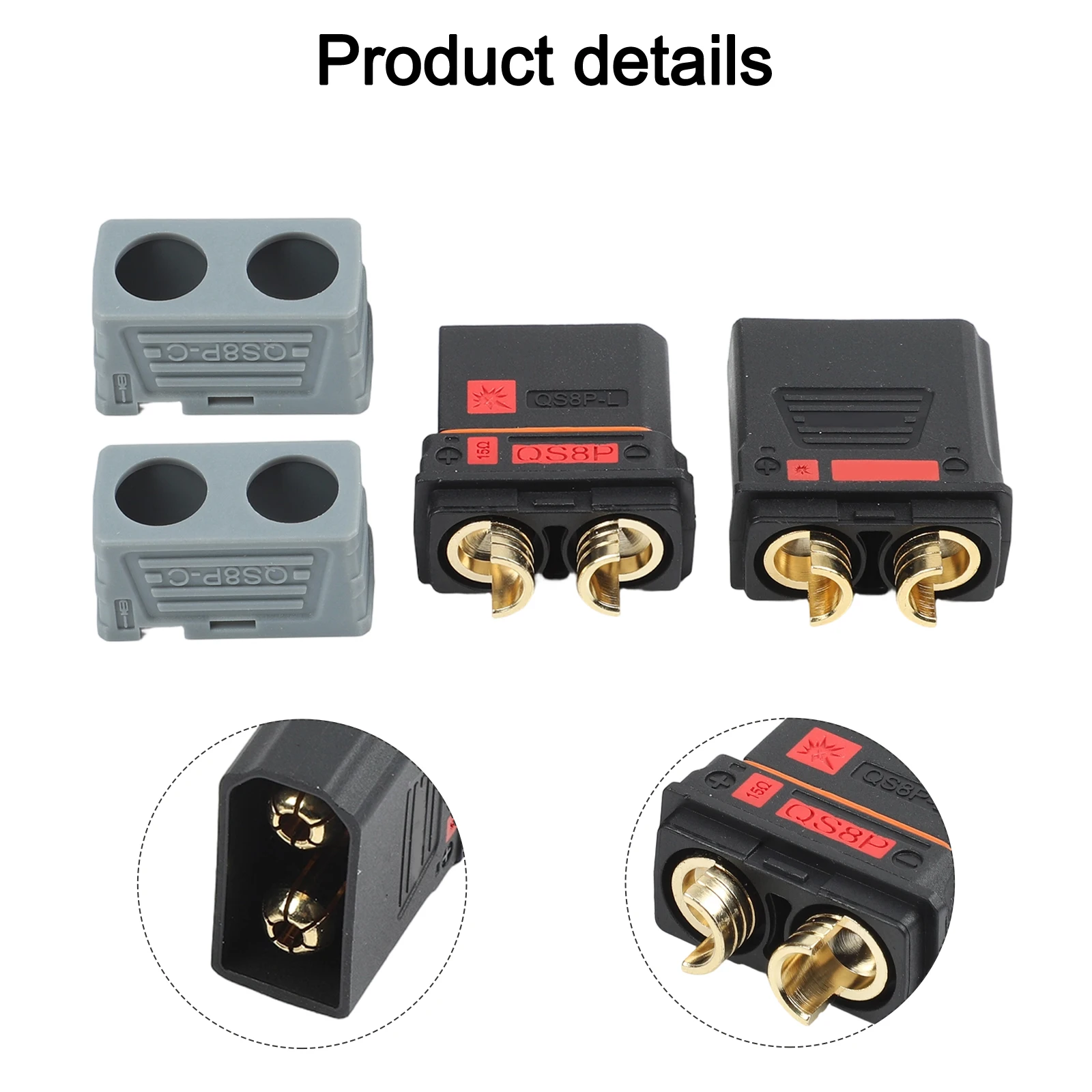 500V 110A Aircraft Model Connector QS8P L with Dust Cover for Battery Modification and High Current Applications