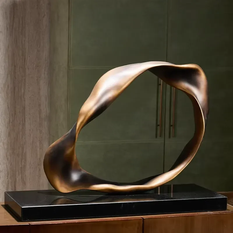Abstract Home Decoration Sculpture Northern Europe Style Plating Gold Art Ornaments Made of Resin Crystal Home Decor