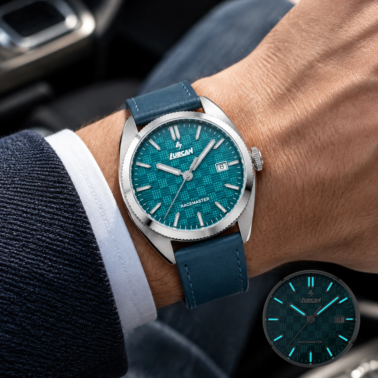 Mens PT5000 Automatic Mechanical Watch 39mm 100M Waterproof Sapphire Crystal BGW-9 Luminous Leather Strap 316L Steel Dress Watch