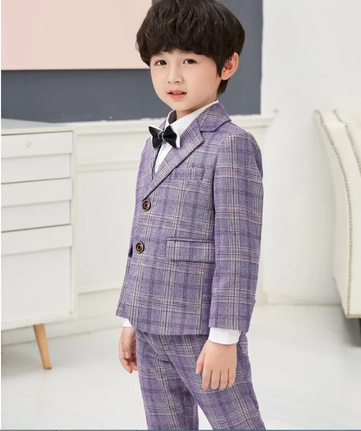 Flower Boys Jacket Vest Pants 3PCS Wedding Suit Gentleman Kids Birthday Performance Dress Children Enfant Garcon Mariage Costume