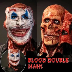 2024 New Halloween Double Rip Mask Bloody spaventoso scheletro maschera in lattice spaventoso Cosplay Party Mask bocca mobile DoubleJoker Mask