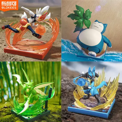 Original Blokees Pokémon Pikachu Scyther Snorlax Lucario Charizard Greninja Meowscarada Ceruledge Byggstenar Anime Docka Leksak 10 best sales Pokémon Snorlax - №7