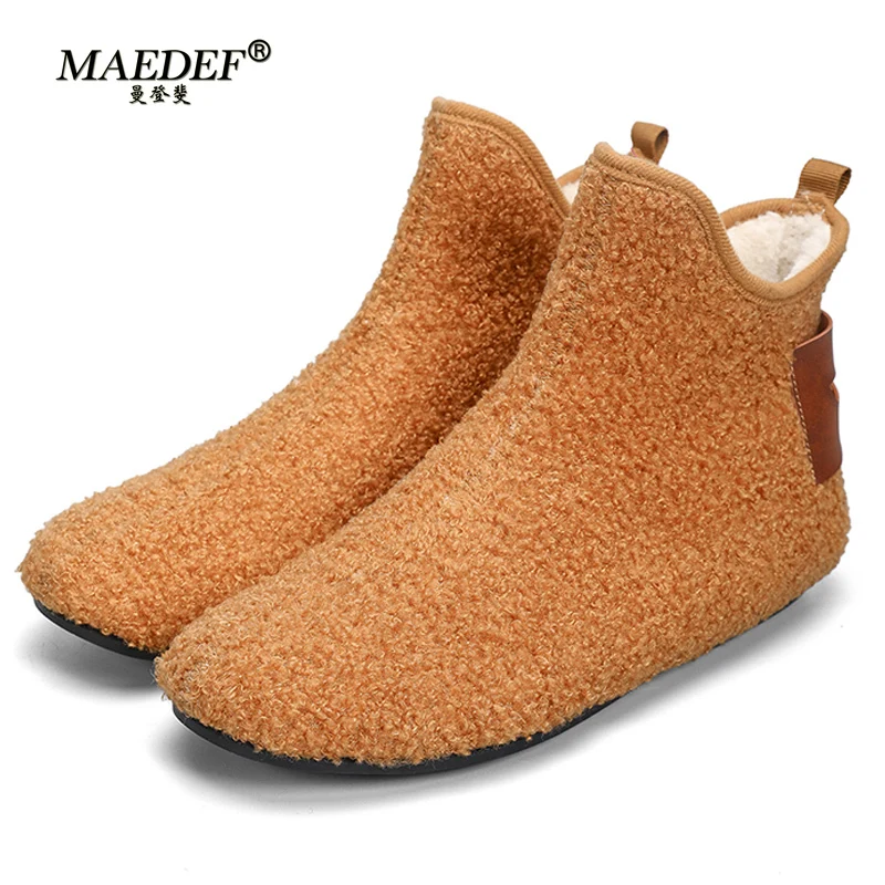 

MAEDEF Fashion Men Casual Loafers Shoe Comfortable Lightweight Walking Shoes Winter Warm Chaussure Hommes Ankle Boots Man Shoes