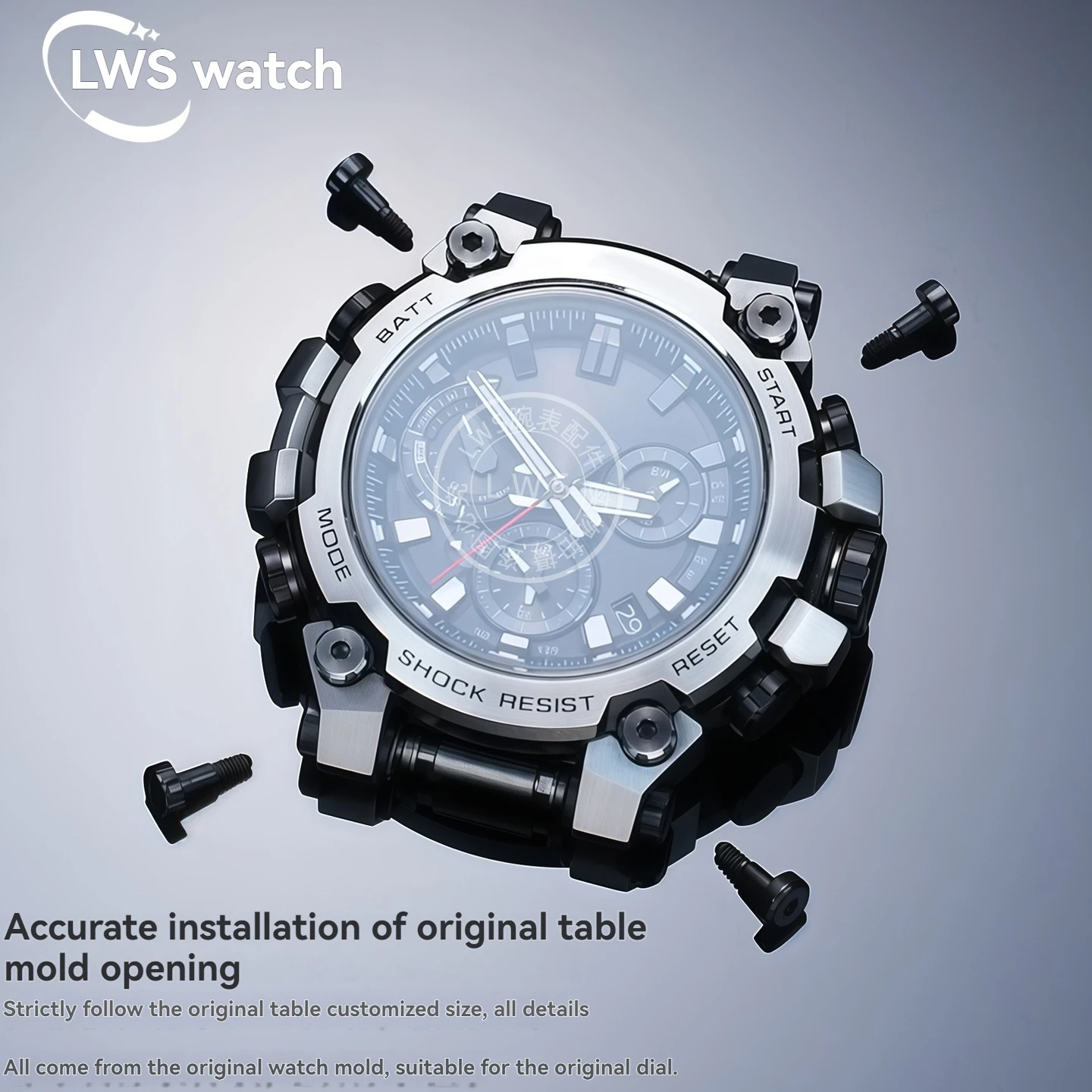 مسامير ساعة لسلسلة G-SHOCK Casio MTG-B3000 MTG B3000 ومسمار أمامي مزخرف وصواميل للرجال فضي وذهبي وأسود #4