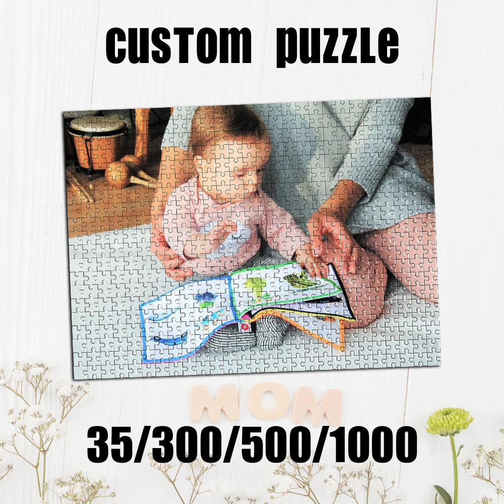 35/300/500pcs  Parent-child Custom Picture Custom DIY Personalised Photo Puzzles Personalized Picture For Kids Toy Birthday Gift