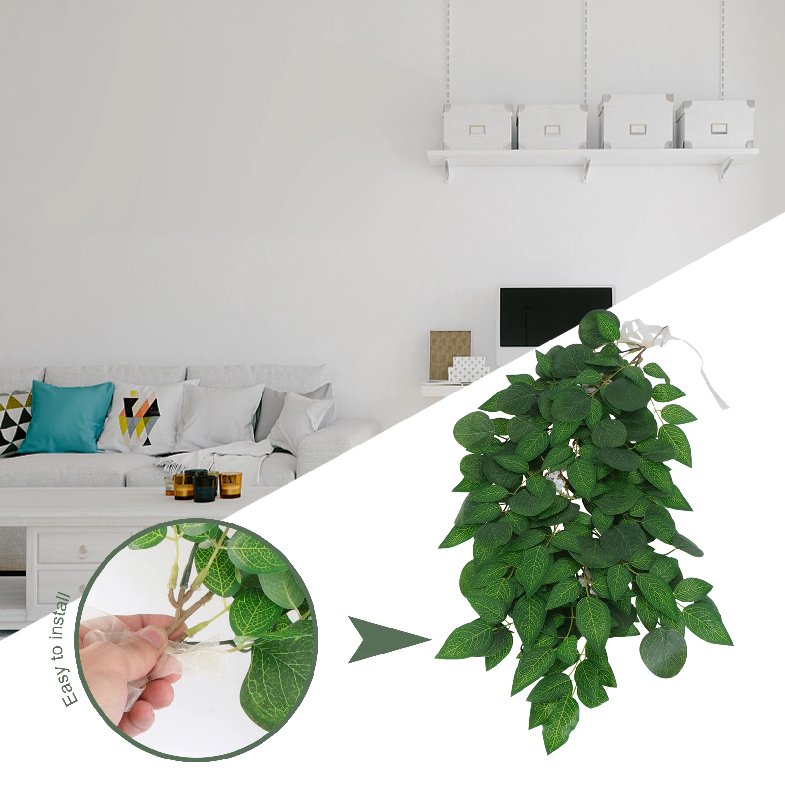 

Simulated Wisteria Leaf Hanging Decoration Wedding Rattan Vine Artificial Vines Ornament Plant Party Prop