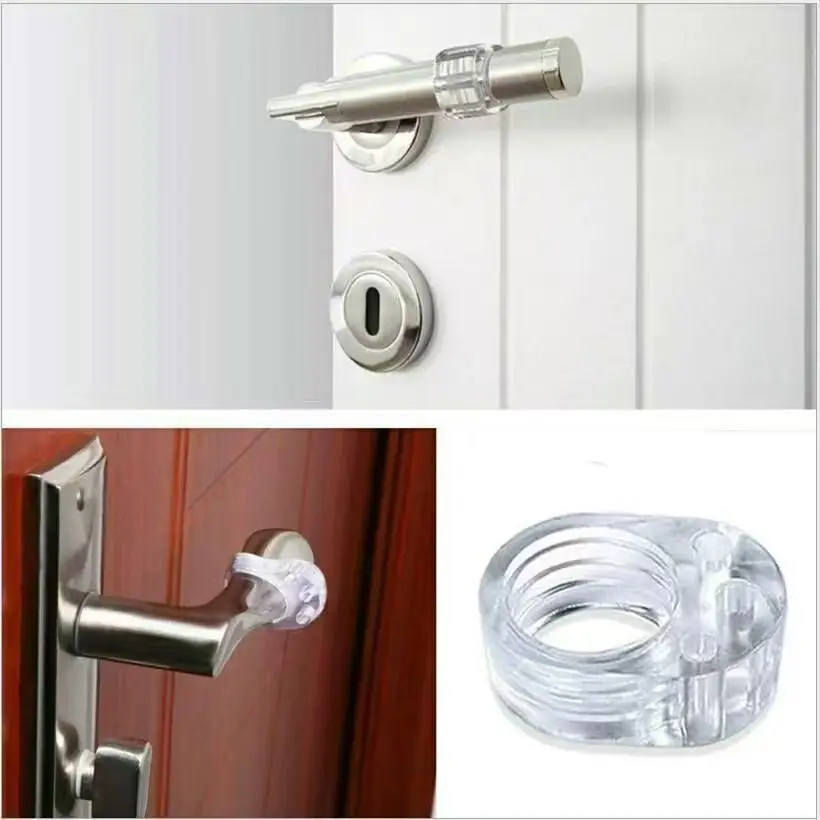1pc Door Stopper Transparent Silica Gel Door Handle Buffer Wall Protection Doorknob Bumper Walls Furniture Protective Ring Stop