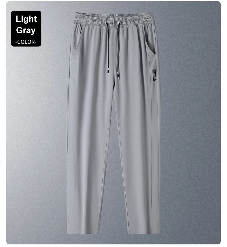Laufhose, kühlende Sommerhose aus Eisseide, weiche, dehnbare Hose, lockere, lässige, schnell trocknende Workout-UV-Schutz, leichte Hose – Detail 9