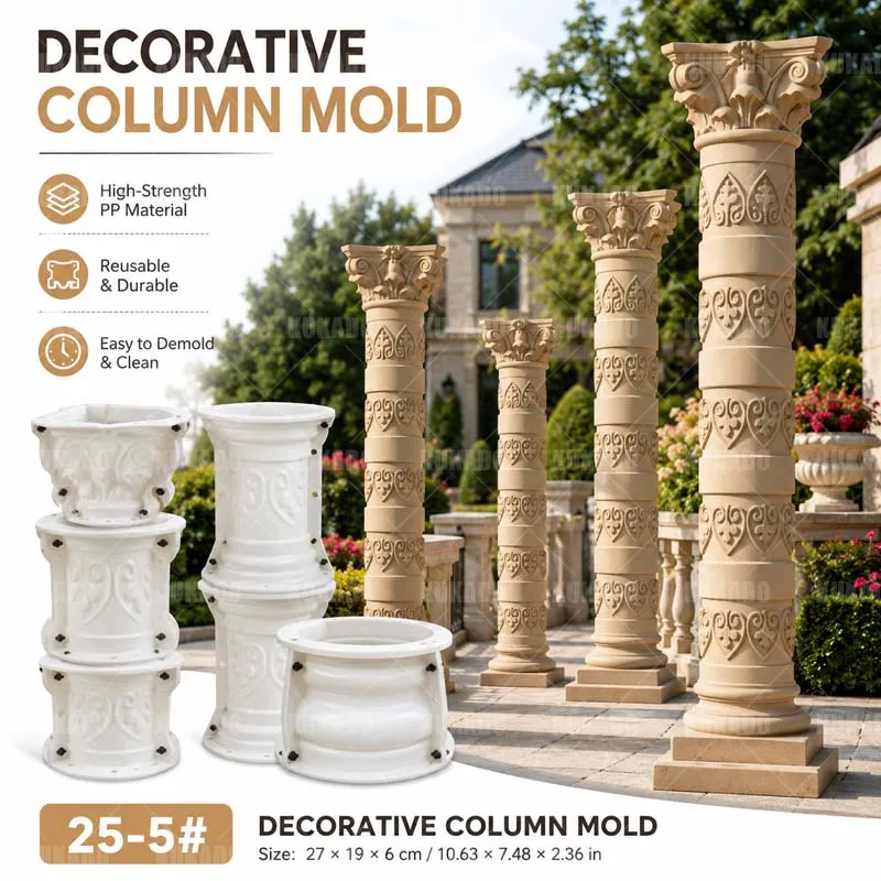 11.81 Inch Diameter Roman Column Concrete Mold European Large Pillar Mould for Villa Entrance Garden Park Decor DIY Assembled