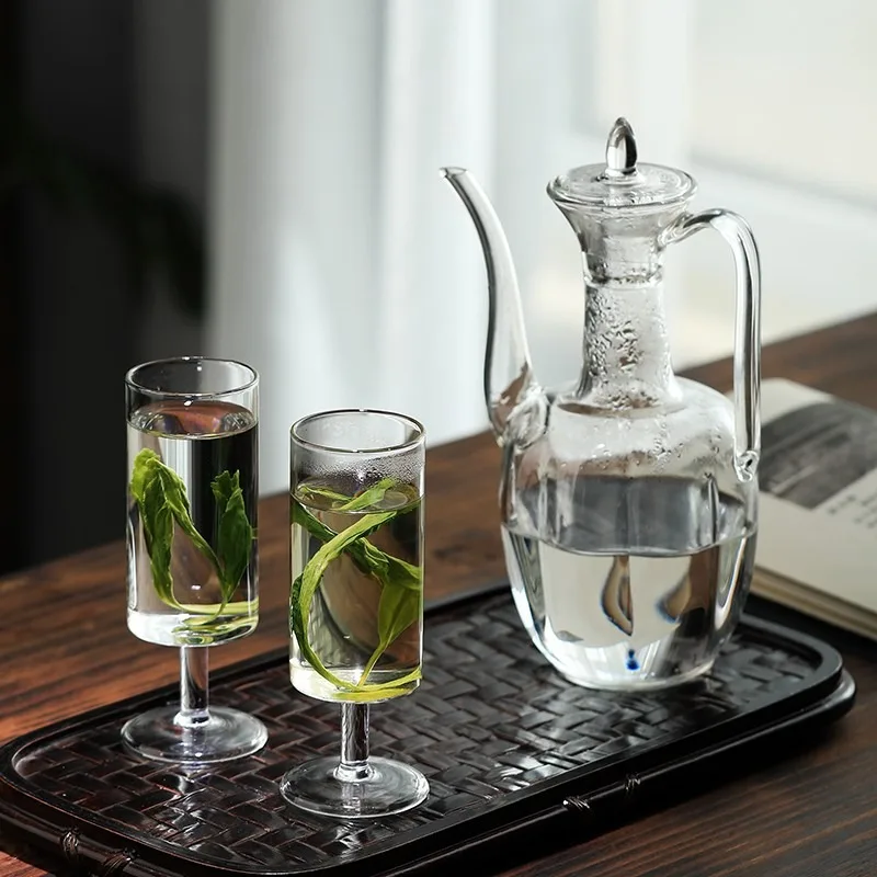Transparent glass hand-held green tea teapot heat-resistant glass imperial concubine teapot retro boiling teapot