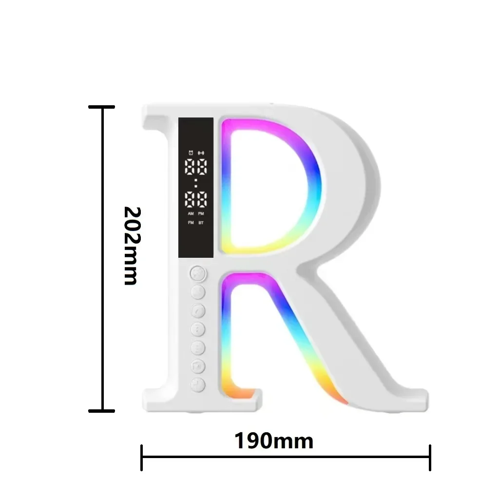 لوحة شحن لاسلكية حامل سمّاعات بلوتوث TF مشغل بطاقات RGB ضوء الليل ساعة مصباح محطة شحن سريع آيفون #6