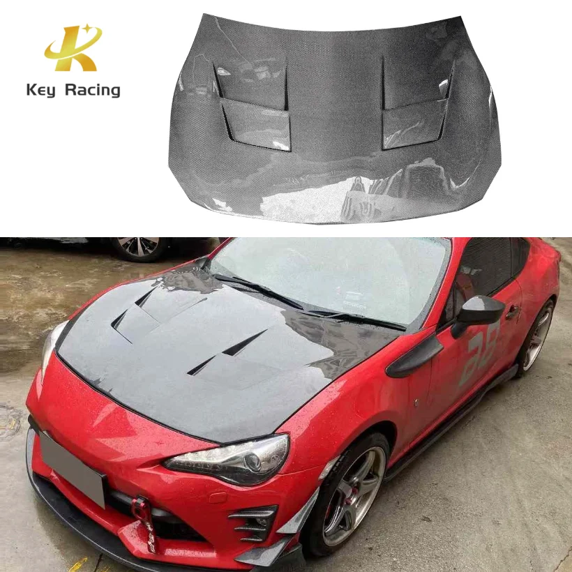 For Toyota GR86 Subaru BRZ Carbon Fiber Engine Hood Cover Bonnet