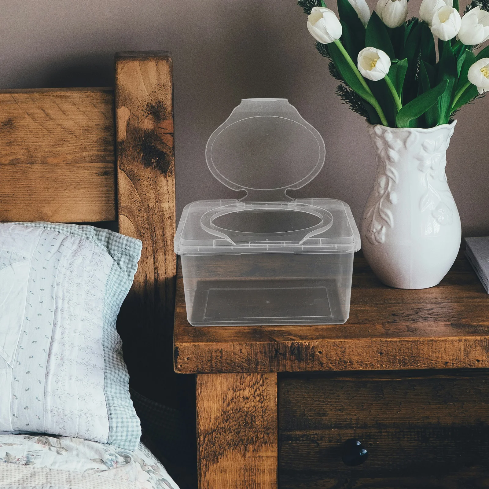 

2pcs Clear Wet Wipes Storage Box 1100Ml 1850Ml Portable Flip Top Dispenser For Home Bathroom Car Travel Refillable Tissue Holder