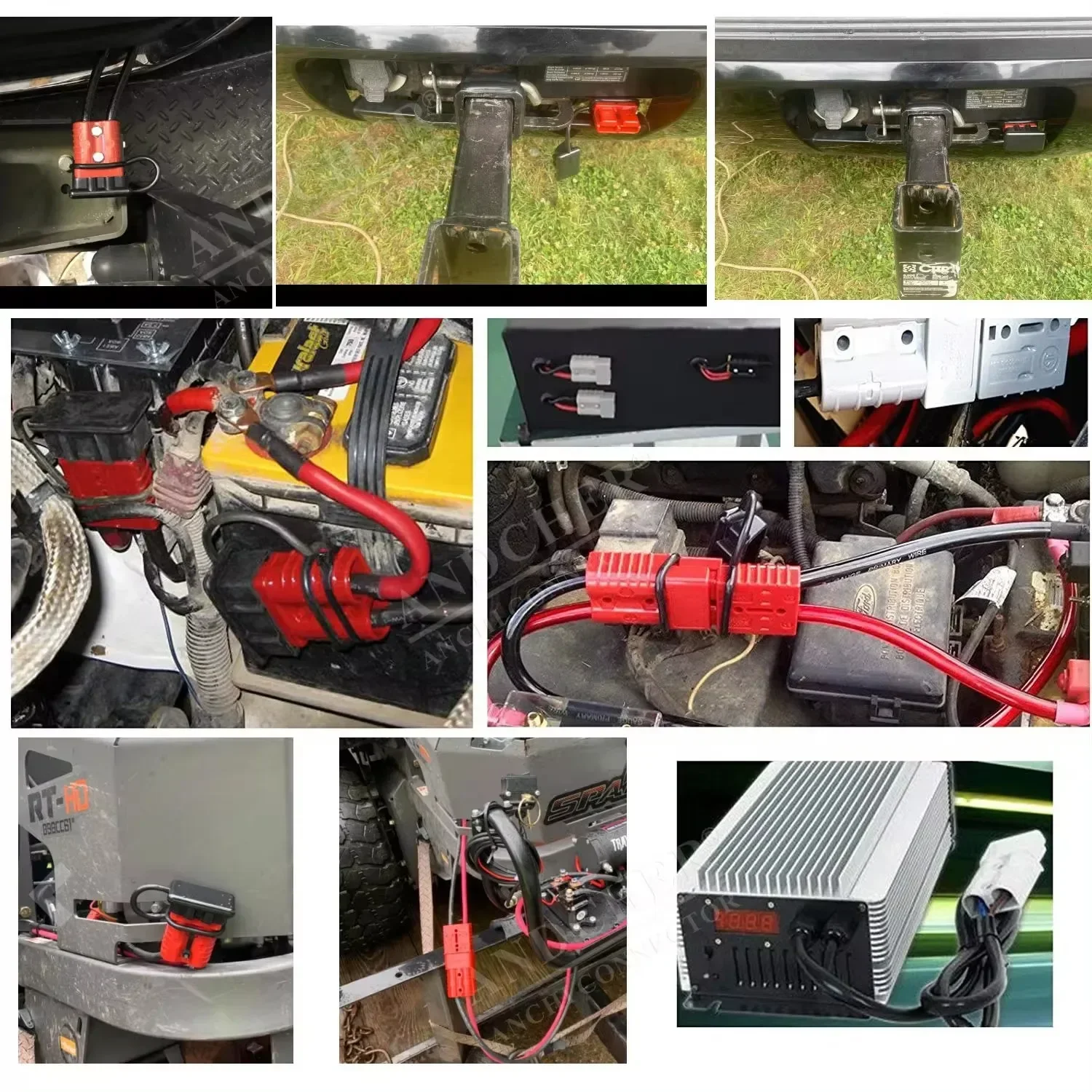 4Pcs 175A/350A Anderson Plug Connector Battery Charging Plug Anderson Connectors Plug High Current