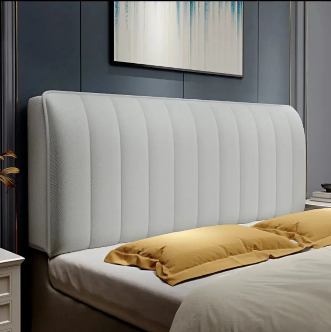 Nordic Imitation PU Quilted Bed Head Cover All-inclusive Thicken Headboard Covers Home Textiles Bed Back Protector Cover