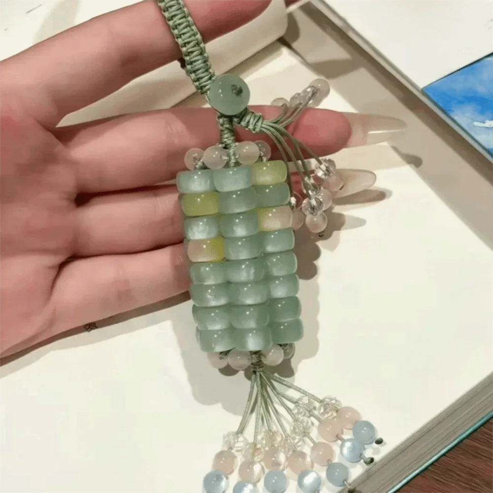 Crystal Beads Corn Pendant Material Bag Multicolor Wheel Gypsum Stone Texture Crystal Corn Phone Chain Smooth Surface