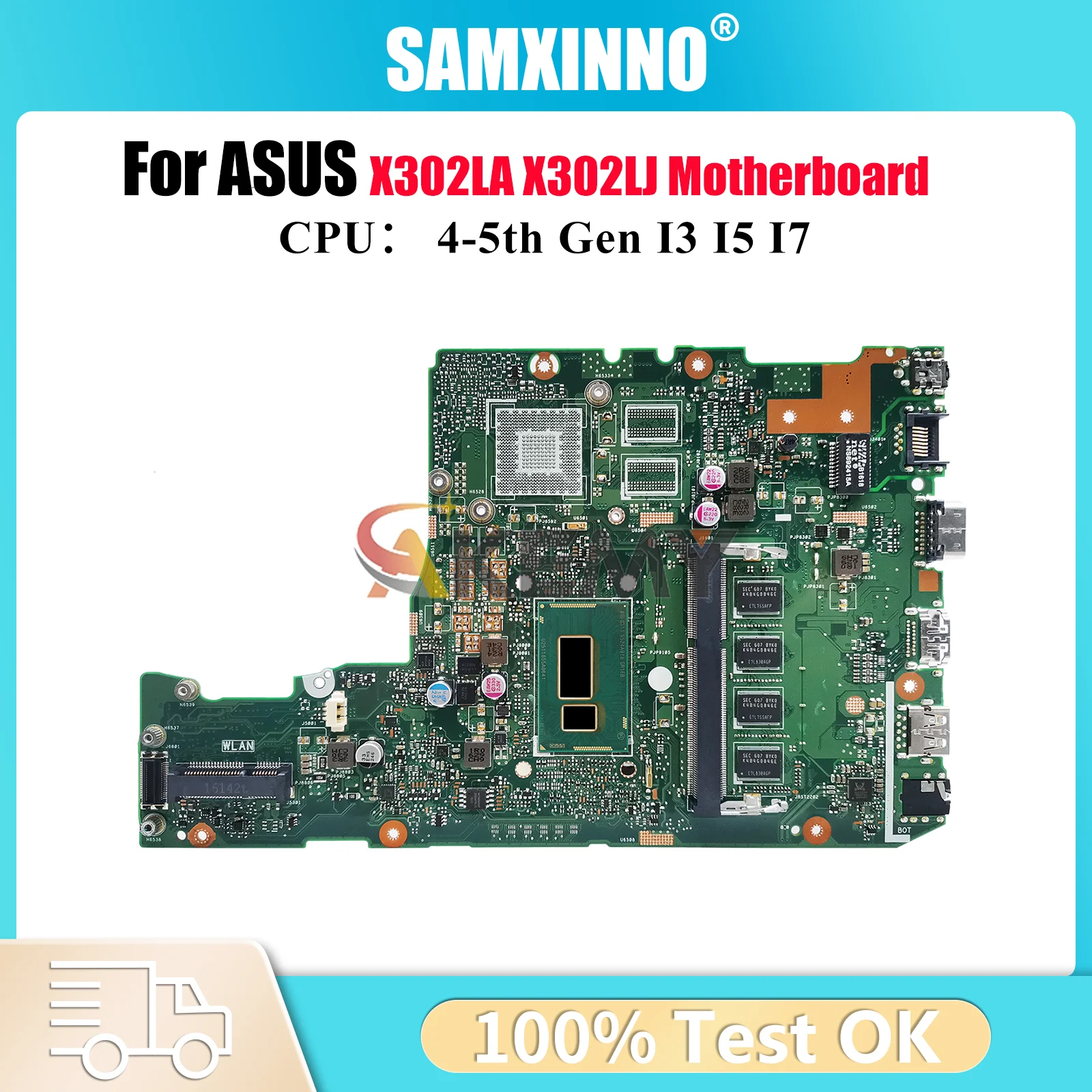

X302LA Laptop Motherboard For ASUS VivoBook X302LA X302L X302LJ Notebook Mainboard With I3 I5 I7 CPU 100% tests OK fast shipping