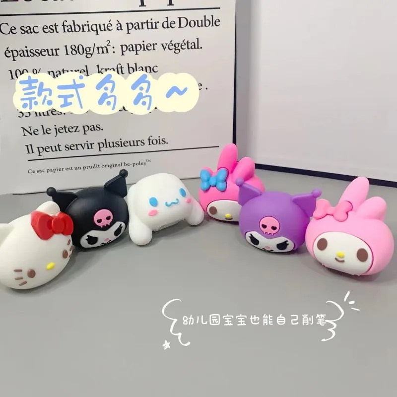 Hello Kitty Kuromi  Cinnamoroll My Melody Sanrio Anime Cartoon Kawaii Cute Anti-fall Pencil Sharpener Durable Pencil Sharpener