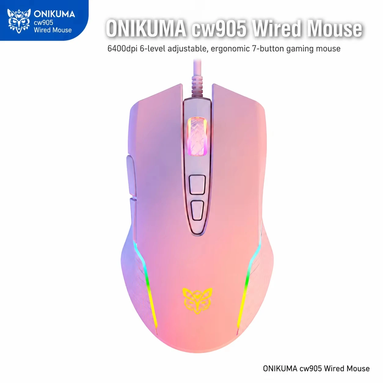 6400DPI 7-Buttons Colorful RGB Gaming Optical Mouse Backlit ErgonomicWired Mouse For Computer Laptop Desktop PC Accessories